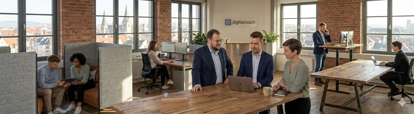 Besprechung des digitalreach Teams in Herford